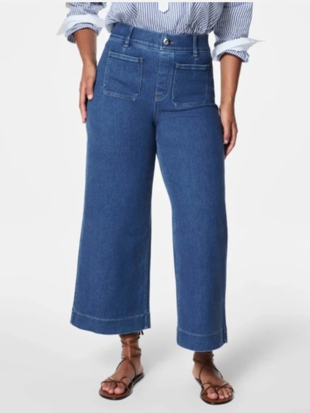 Spanx Cropped Wide Leg Pants Size Large